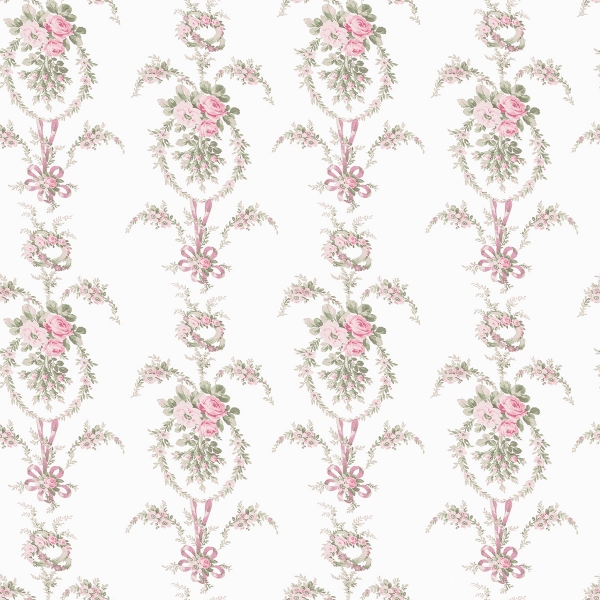 Picture of Rose Cheeks Party Pink Floral Cluster Wallpaper