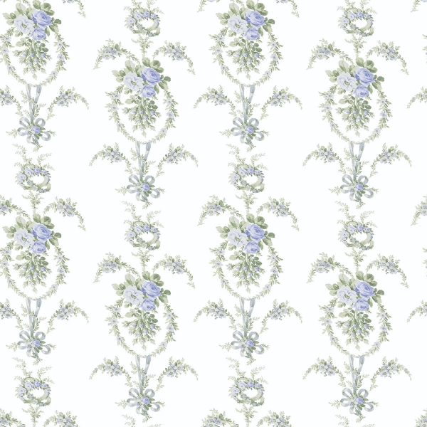 Picture of Rose Cheeks Blye Elysees Floral Cluster Wallpaper