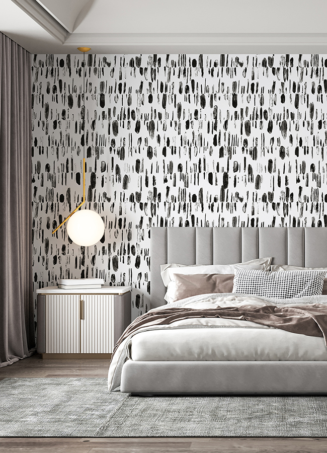 ASTM5042 Bold Brush Strokes Black Wall Mural by Katie Hunt x A