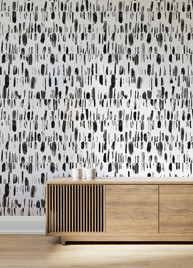 ASTM5042 Bold Brush Strokes Black Wall Mural by Katie Hunt x A