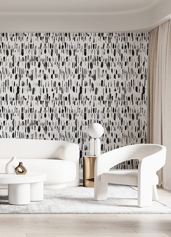 ASTM5042 Bold Brush Strokes Black Wall Mural by Katie Hunt x A