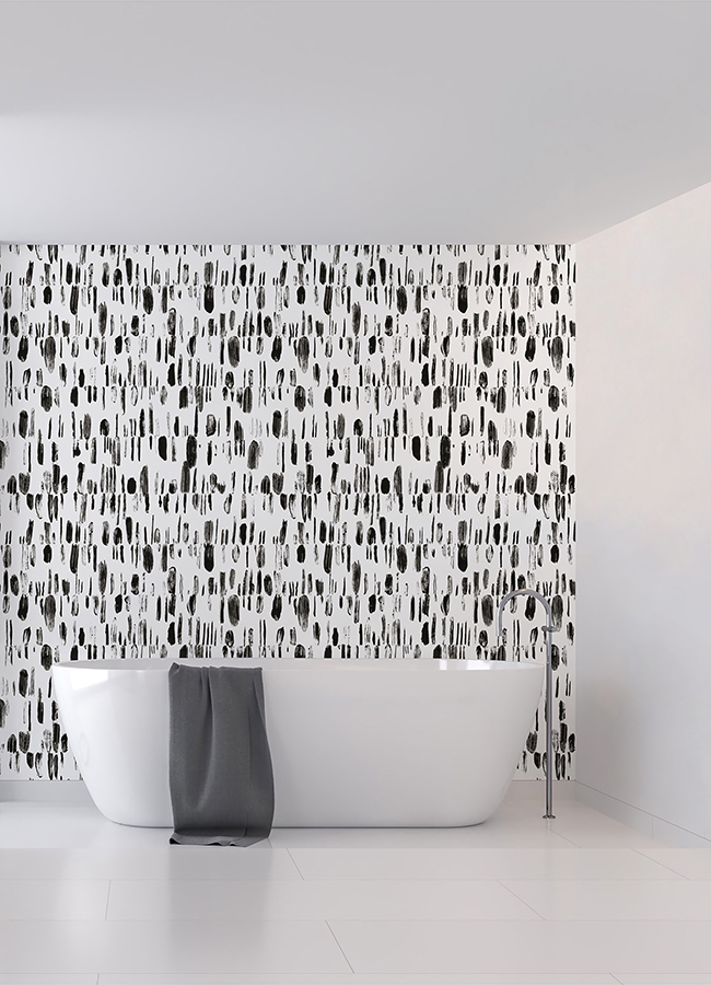 ASTM5042 Bold Brush Strokes Black Wall Mural by Katie Hunt x A