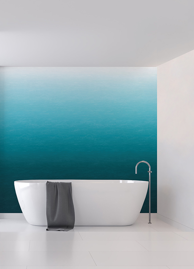 ASTM5043 - Caribbean Sea Teal Blue Ombre Wall Mural - by Katie Hunt x A ...
