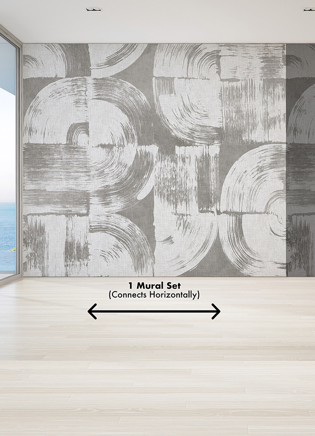 ASTM5051 Brushstrokes Dove Grey Wall Mural by Katie Hunt x AStreet