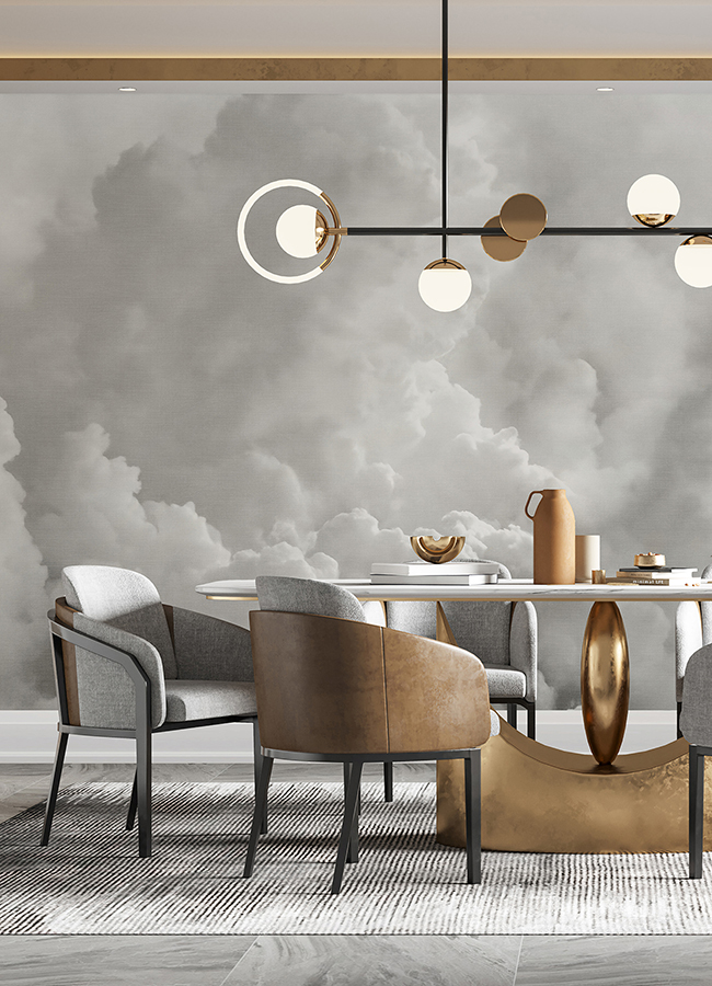 ASTM5054 In the Clouds Dove Grey Wall Mural by Katie Hunt x A