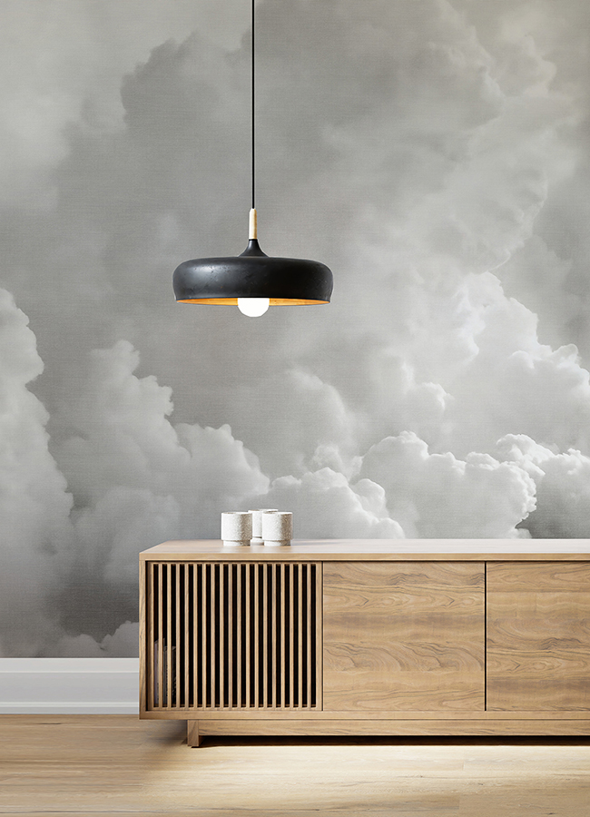 ASTM5054 In the Clouds Dove Grey Wall Mural by Katie Hunt x A