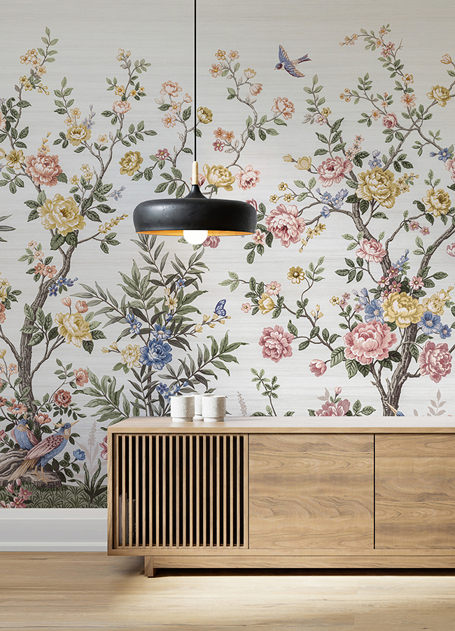 ASTM5055 - Spring Chinoiserie Soft White Wall Mural - by Katie Hunt x A ...