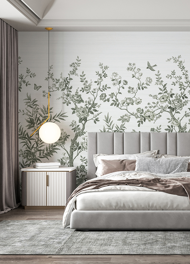 ASTM5056 Forest Chinoiserie Sage Green Wall Mural by Katie Hunt x A