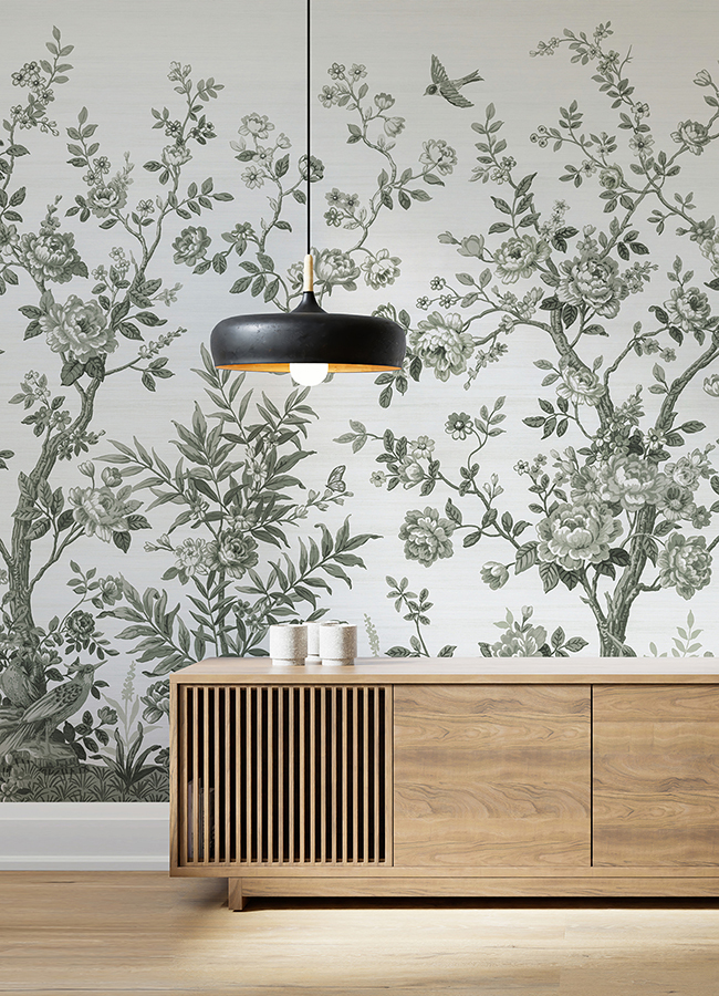 ASTM5056 Forest Chinoiserie Sage Green Wall Mural by Katie Hunt x A