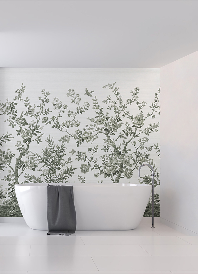 ASTM5056 - Forest Chinoiserie Sage Green Wall Mural - by Katie Hunt x A ...