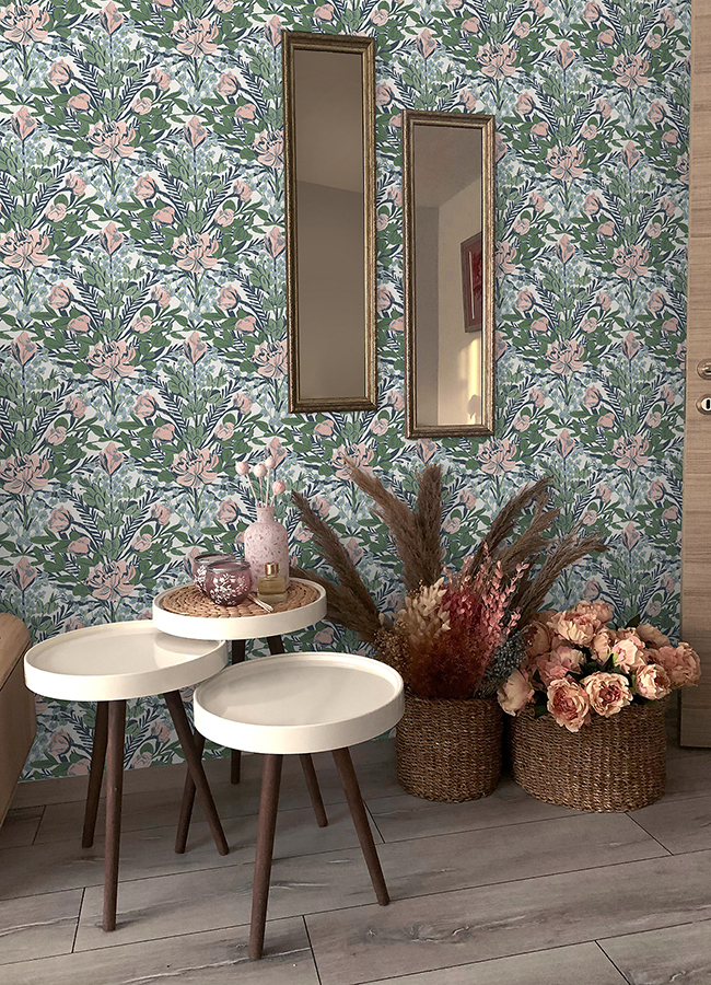 BDS6078 - Soft Multi Moody June Blooms Peel and Stick Wallpaper - by By