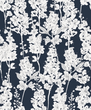 Picture of Navy Larkspur Peel and Stick Wallpaper