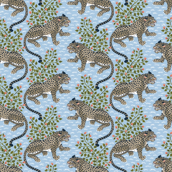 Picture of Light Blue Bagheera Peel and Stick Wallpaper