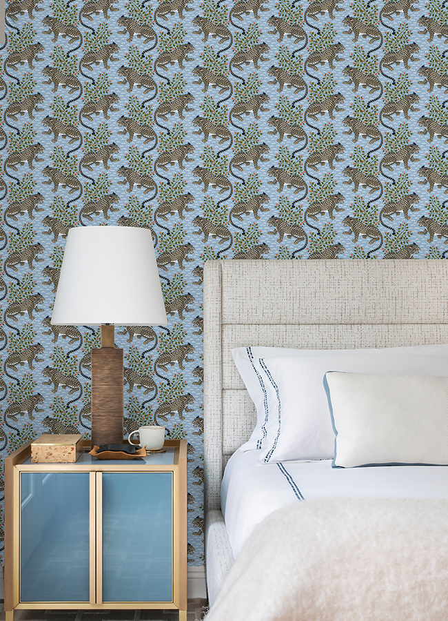 PFS6105 Light Blue Bagheera Peel and Stick Wallpaper by PrintFresh