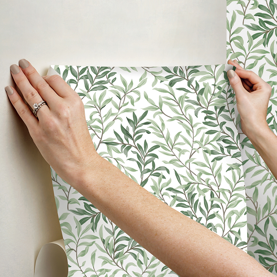 NUS6101 Herb Green Terrace Vines Peel and Stick Wallpaper by