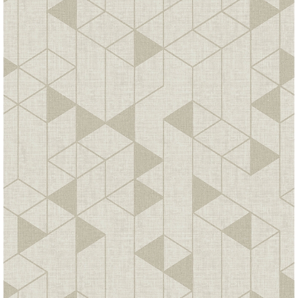 Picture of Fairbank Champagne Linen Geometric Wallpaper by Scott Living