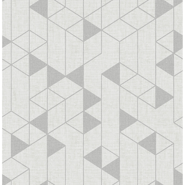 Picture of Fairbank Silver Linen Geometric Wallpaper by Scott Living