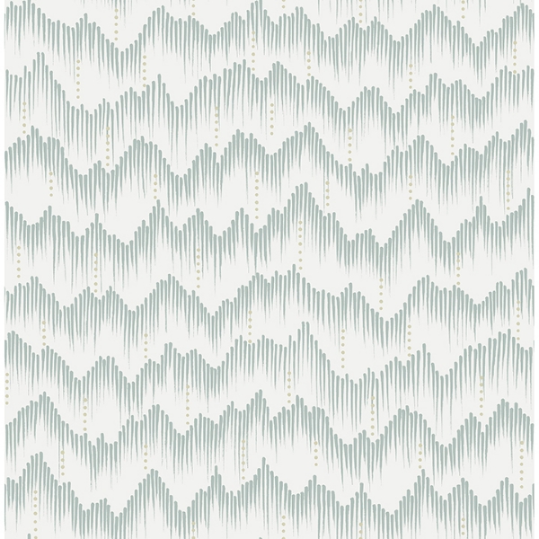 Picture of Holmby Seafoam Brushstroke Zigzag Wallpaper by Scott Living