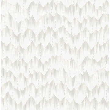 Picture of Holmby Bone Brushstroke Zigzag Wallpaper by Scott Living