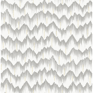 Picture of Holmby Grey Brushstroke Zigzag Wallpaper by Scott Living