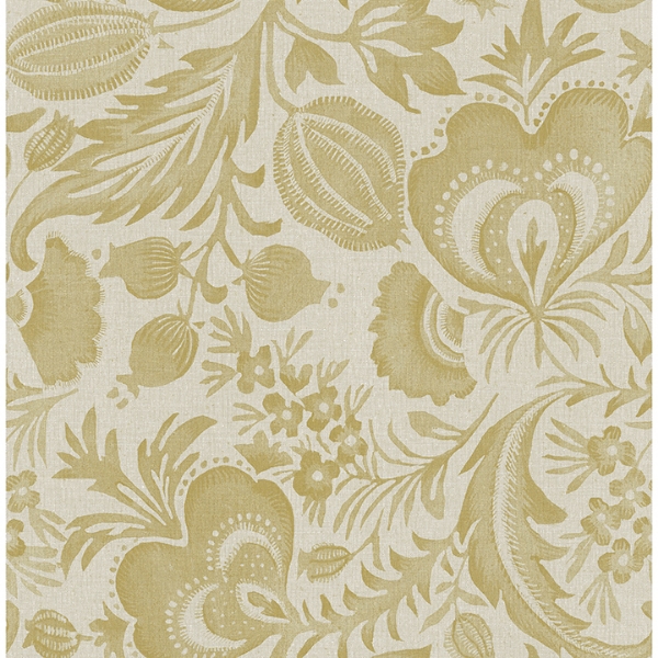 Picture of Culver Mustard Jacobean Wallpaper by Scott Living