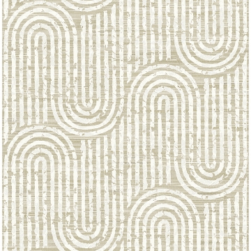 Picture of Trippet Light Brown Zen Waves Wallpaper by Scott Living