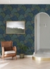 Picture of Trousdale Navy Fanning Flora Wallpaper by Scott Living