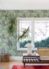 Picture of Trousdale Green Fanning Flora Wallpaper by Scott Living