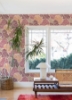 Picture of Trousdale Raspberry Fanning Flora Wallpaper by Scott Living