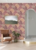 Picture of Trousdale Raspberry Fanning Flora Wallpaper by Scott Living