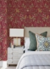 Picture of Getty Raspberry Jungle Damask Wallpaper by Scott Living