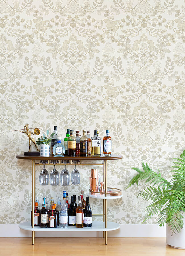 A-Street Prints Getty Cream Jungle Damask Wallpaper - - 39999149 - View #7