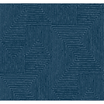 Picture of Mortenson Navy Geometric Wallpaper by Scott Living
