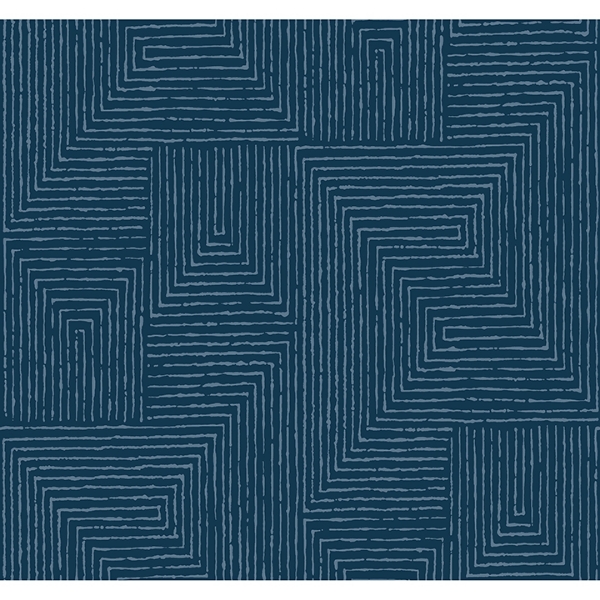 Picture of Mortenson Navy Geometric Wallpaper by Scott Living