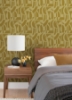 Picture of Carter Gold Geometric Flock Wallpaper by Scott Living