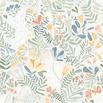 Picture of Brittsommar Seafoam Woodland Floral Wallpaper