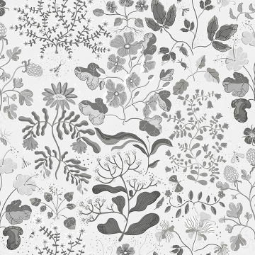 Picture of Groh Grey Floral Wallpaper