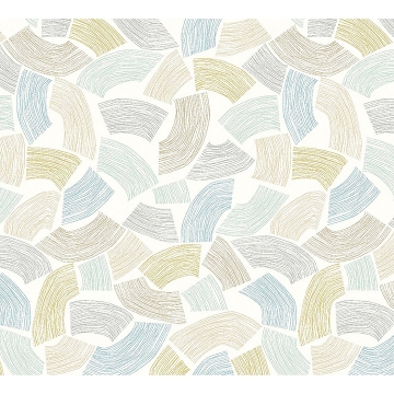 Picture of Elements Light Yellow Scribbled Arches Wallpaper