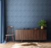 Picture of Elements Indigo Scribbled Arches Wallpaper