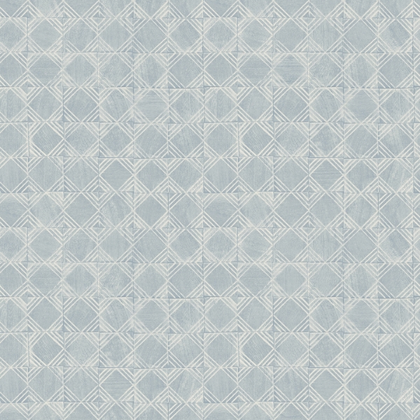 Picture of Button Block Blue Geometric Wallpaper
