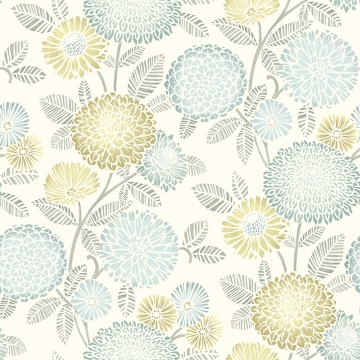 Picture of Zalipie Lime Floral Trail Wallpaper