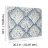 Picture of Mimir Blue Quilted Damask Wallpaper