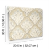 Picture of Mimir Mustard Quilted Damask Wallpaper