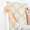 Picture of Mimir Mustard Quilted Damask Wallpaper