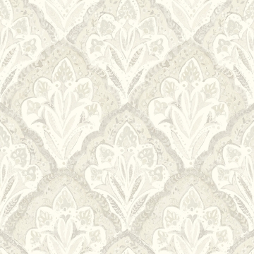 Picture of Mimir Dove Quilted Damask Wallpaper