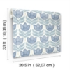 Picture of Cathal Blue Tulip Block Print Wallpaper
