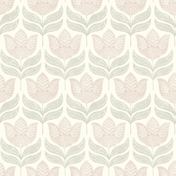 Picture of Cathal Blush Tulip Block Print Wallpaper