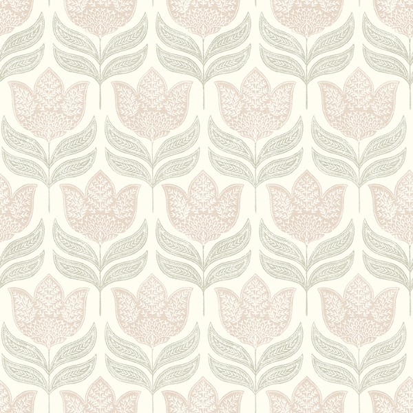 Picture of Cathal Blush Tulip Block Print Wallpaper