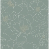 Picture of Gardena Sea Green Embroidered Floral Wallpaper