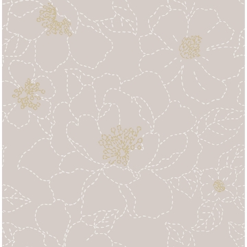 Picture of Gardena Lavender Embroidered Floral Wallpaper